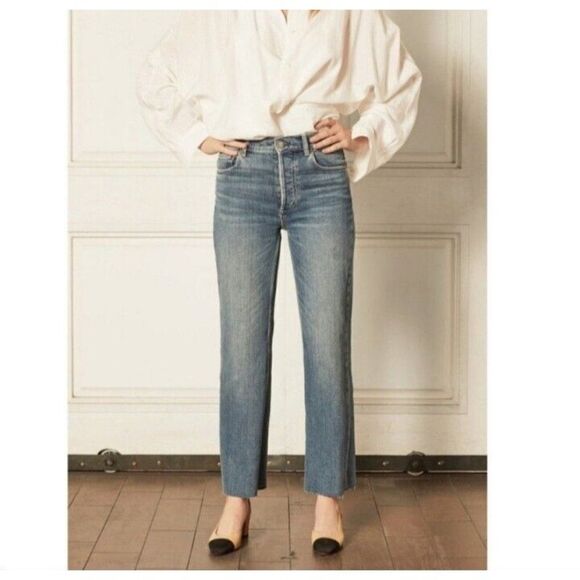 Boyish Jeans The Mickey About Time High Rise Wide Leg Buttton Fly Jeans Size 26
